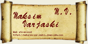 Maksim Varjaški vizit kartica